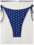 Dark Blue Polka Dot Halter Bikini Set