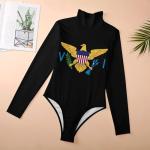 US Virgin Islands Women's High Neck One-Piece Swimsuit