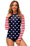 Deerose Women’s American Flag Rash Guard Top