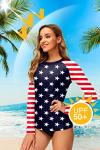 Deerose Women’s American Flag Rash Guard Top