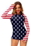 Deerose Women’s American Flag Rash Guard Top