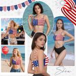 Patriotic 4th of July Scoop Neck Bikini Top