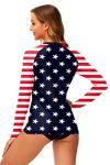 Deerose Women’s American Flag Rash Guard Top
