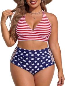 Plus Size 4th of July American Flag Bikini