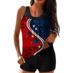Fourth of July Floral Tankini Swimsuit for Women