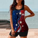 Fourth of July Floral Tankini Swimsuit for Women