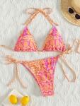 Hot Pink Halter Bikini Set for Women