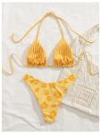Cute Polka Dot Triangle Thong Bikini Set