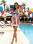 KIDDAD Crochet American Flag Beach Cover Up