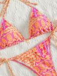 Hot Pink Halter Bikini Set for Women