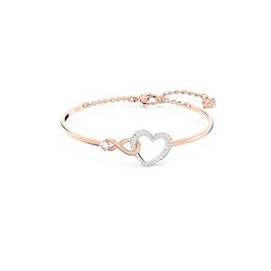 Swarovski Infinity Bangle with Heart Design, White