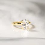 925 Sterling Silver Oval CZ Engagement Ring