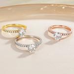 925 Sterling Silver Halo Cubic Zirconia Engagement Ring