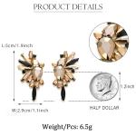 Champagne & Black Art Deco Crystal Stud Earrings