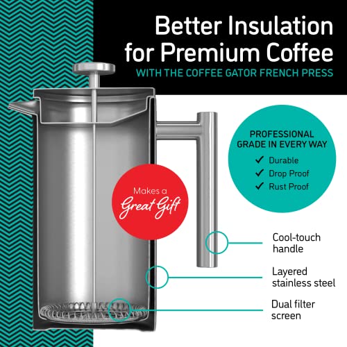 Insulated Stainless Steel French Press Coffee Maker