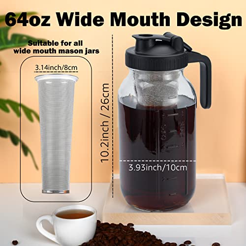 64oz Cold Brew Mason Coffee Maker with Spoon