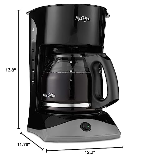 Black 12-Cup Coffee Maker with Auto Pause Feature