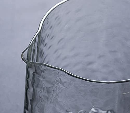 Hand-Hammered Glass Creamer Pitcher with Wood Handle