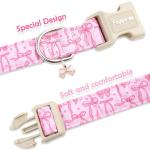Faygarsle Cute Pink Bow Pattern Dog Collar for Summer Spring DesignSmall Medium Large Dogs S