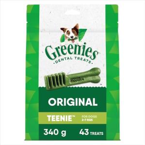 Greenies Veterinarian-Recommended Adult Natural Dental Dog Treats Teenie Size, Dog Dental Chews, Original Flavor, 12 oz. Pack, 43 Count