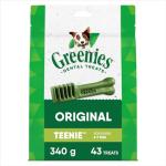 Greenies Veterinarian-Recommended Adult Natural Dental Dog Treats Teenie Size, Dog Dental Chews, Original Flavor, 12 oz. Pack, 43 Count