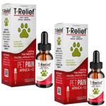 MediNatura T-Relief Pet Pain Oral Drops Arnica +12 Powerful Natural Medicines for Muscle Joint & Hip Pain Soreness Stiffness Injuries in Dogs & Cats - Fast-Acting Soother - 1.69 oz (2 Pack)