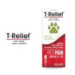 MediNatura T-Relief Pet Pain Oral Drops Arnica +12 Powerful Natural Medicines for Muscle Joint & Hip Pain Soreness Stiffness Injuries in Dogs & Cats - Fast-Acting Soother - 1.69 oz (2 Pack)