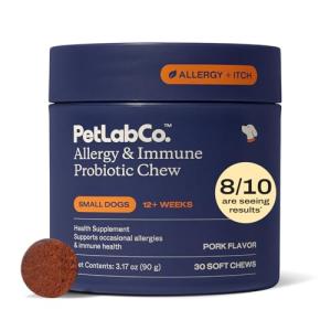 PetLab Co. Allergy & Immune Daily Probiotics for Dogs. Supports Yeast Production, Seasonal Allergies, Intermittent Itchiness, Gut & Digestive Health - 30 Chews for Small Dogs - Packaging May Vary