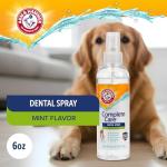 Arm & Hammer Complete Care Dog Dental Spray, Mint Flavor, Easy Brushless Dog Breath Freshener, Baking Soda Enhanced Formula for Fresh Dog Breath, 6oz
