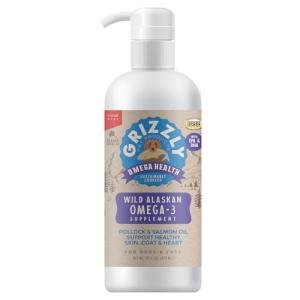 Grizzly Pet Products Omega Health Liquid Omega-3 Supplement for Dogs and Cats, 16 Ounce Bottle