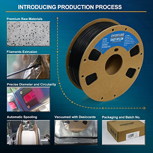 OVERTURE Nylon 1.75mm Filament for 3D Printing