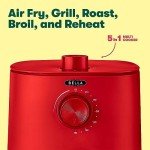 BELLA 3 Qt Manual Air Fryer Multicooker – Red