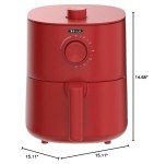 BELLA 3 Qt Manual Air Fryer Multicooker – Red