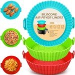 Buauty 3-Pack 8-Inch Silicone Air Fryer Liners