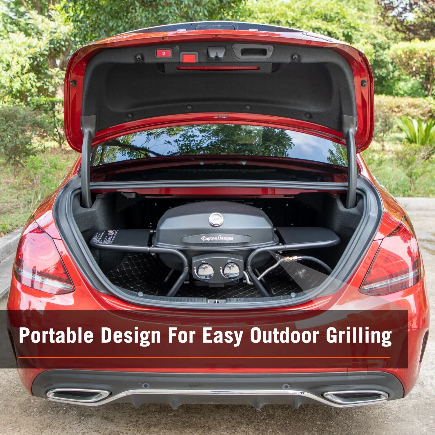 Portable 2-Burner Propane Grill for Camping