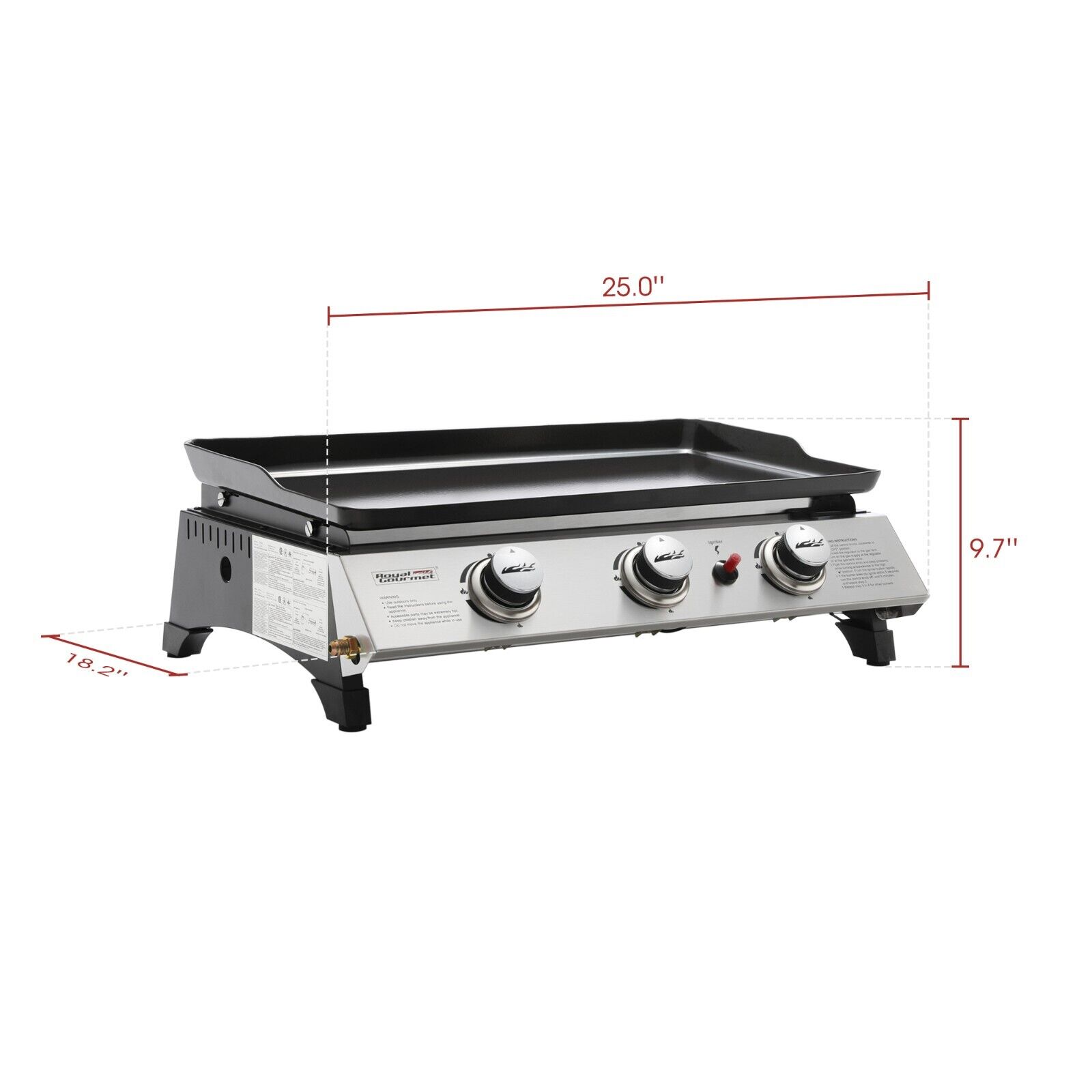 Royal Gourmet 3-Burner Portable Griddle for Camping