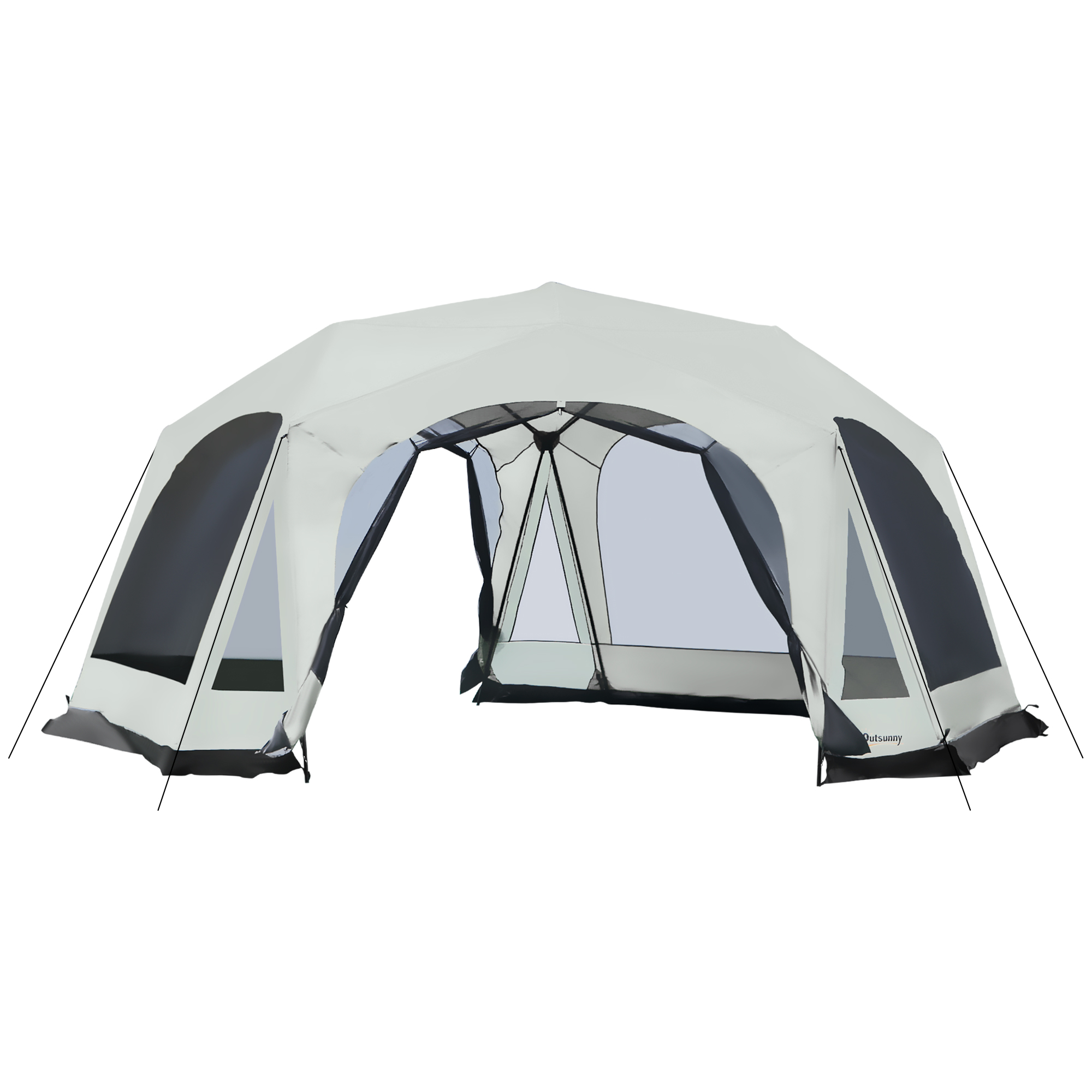 Spacious 20-Person Camping Tent with Steel Frame