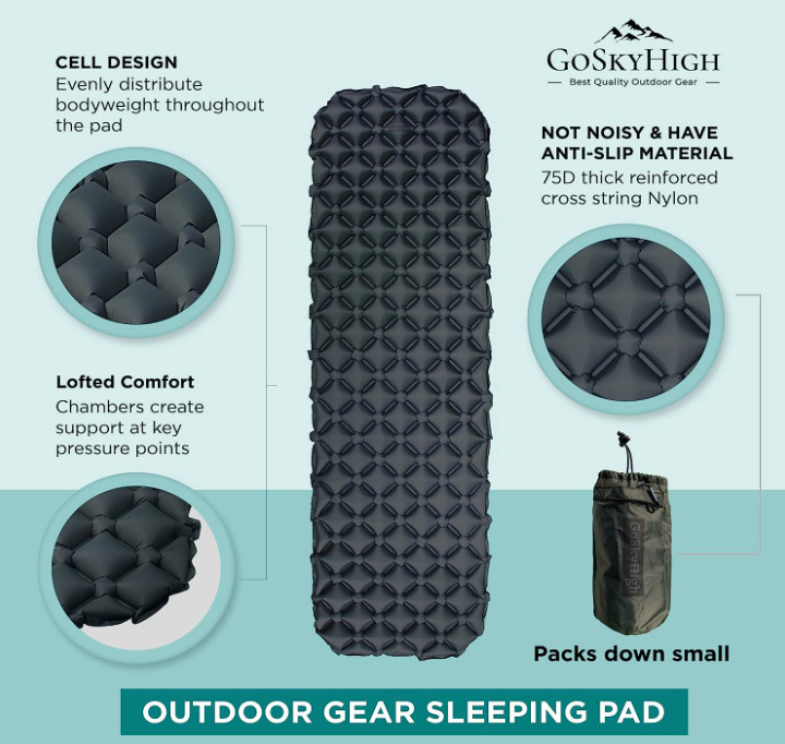 Lightweight Inflatable Insulated Sleeping Pad