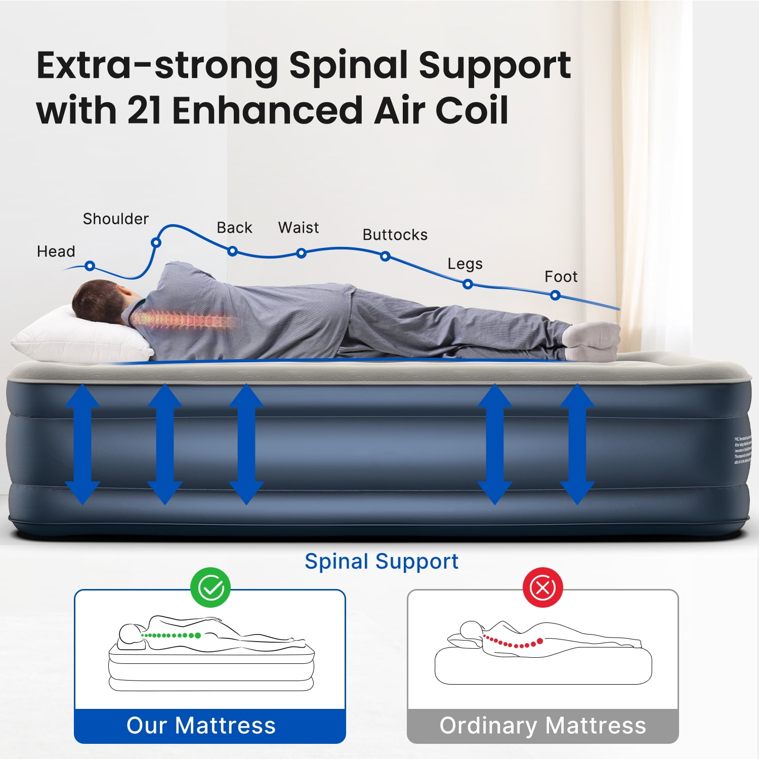 iDOO Twin Air Mattress with Built-in Pump