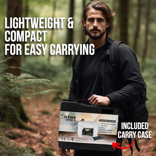 Portable Butane Camping Stove with Windshield Included