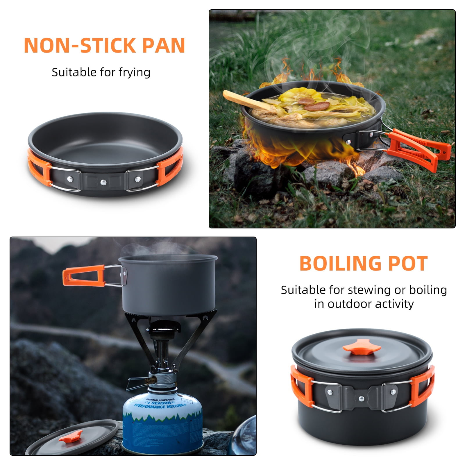 16-Piece Camping Cookware Set for Outdoor Cooking