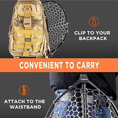 PLUSINNO Fly Fishing Net with Soft Rubber Mesh