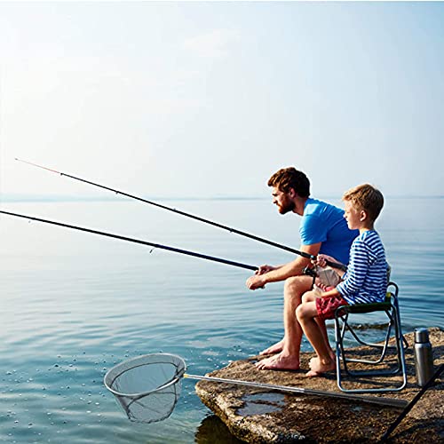 Telescoping Fishing Landing Net with Rubber Coating