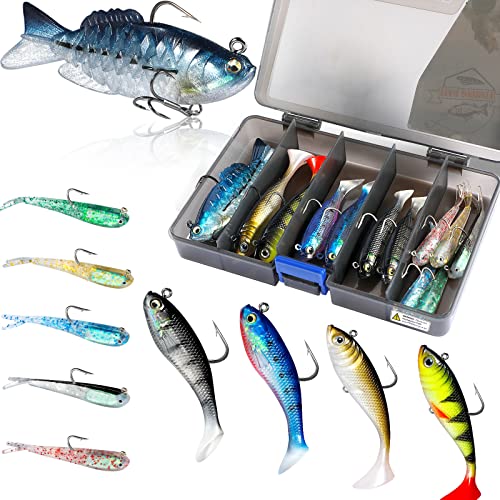 PLUSINNO Pre-Rigged Fishing Lures for Bass & Trout