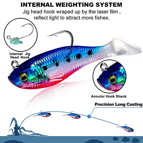 PLUSINNO Pre-Rigged Fishing Lures for Bass & Trout