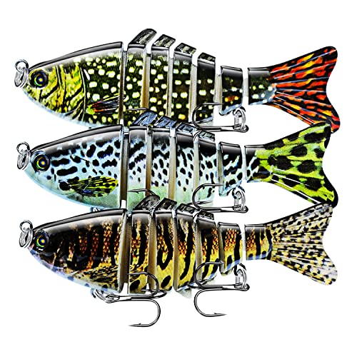 Multi-Jointed Lifelike Fishing Lure Kit, 3 Pack
