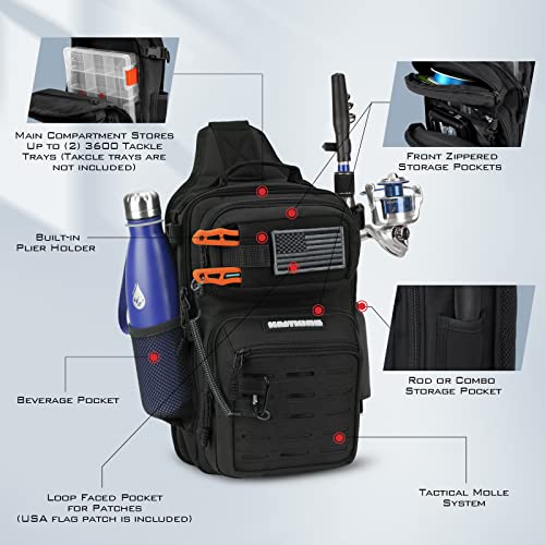 KastKing BlowBak Tactical Sling Fishing Bag, Black