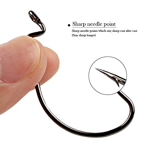 Sougayilang Carbon Steel Jig Hooks with Box (50 Pack)