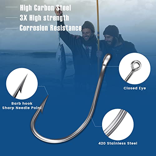 Vnnwueu High Carbon Fishing Hooks - Size 6 to 24