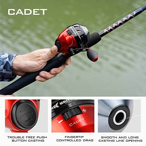KastKing Cadet Red Spincast Fishing Reel 3.1:1